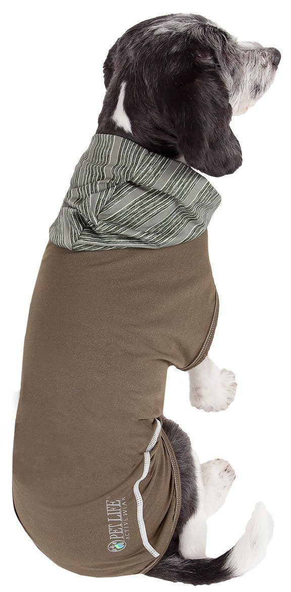 Pet Life ® Active 'Pull-Rover' 4-Way Stretch Sleeveless Fitness Yoga Dog T-Shirt Hoodie - BIG FRENCHIES