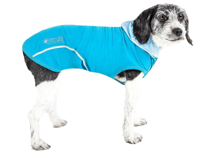 Pet Life ® Active 'Pull-Rover' 4-Way Stretch Sleeveless Fitness Yoga Dog T-Shirt Hoodie - BIG FRENCHIES