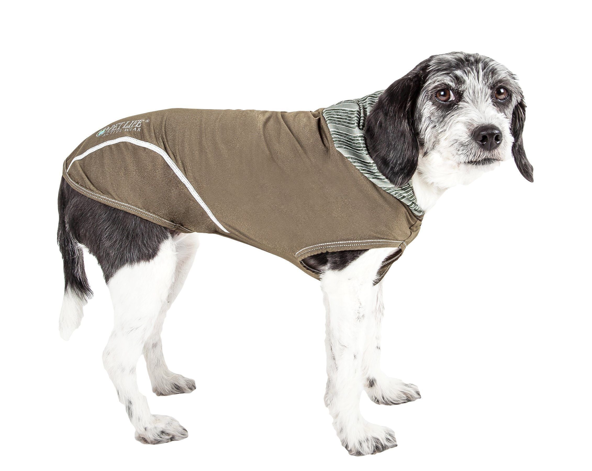 Pet Life ® Active 'Pull-Rover' 4-Way Stretch Sleeveless Fitness Yoga Dog T-Shirt Hoodie - BIG FRENCHIES