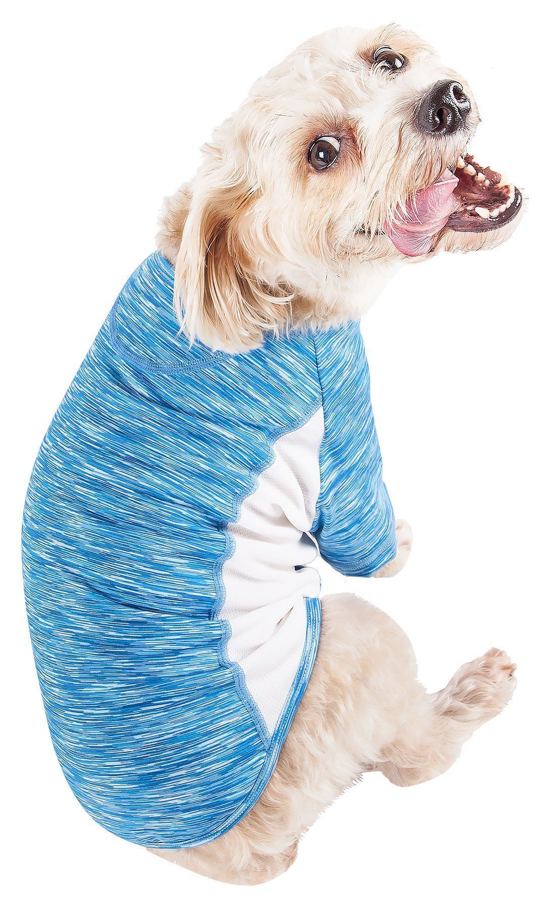 Pet Life ® Active 'Warf Speed' Heathered Ultra-Stretch Yoga Fitness Dog T-Shirt - BIG FRENCHIES