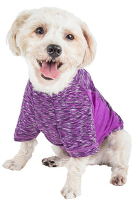 Pet Life ® Active 'Warf Speed' Heathered Ultra-Stretch Yoga Fitness Dog T-Shirt - BIG FRENCHIES