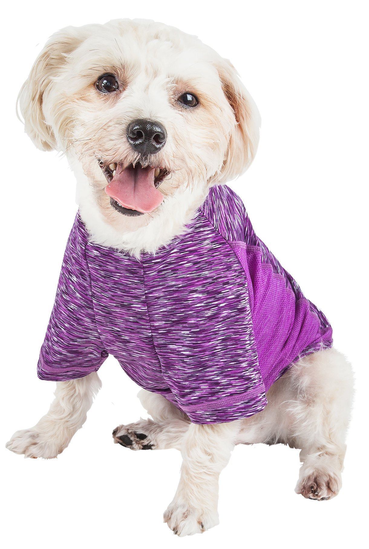 Pet Life ® Active 'Warf Speed' Heathered Ultra-Stretch Yoga Fitness Dog T-Shirt - BIG FRENCHIES