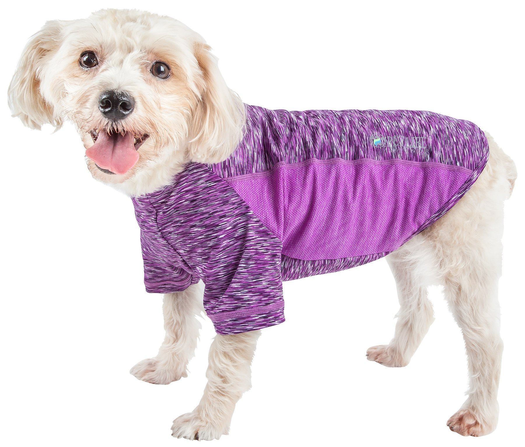 Pet Life ® Active 'Warf Speed' Heathered Ultra-Stretch Yoga Fitness Dog T-Shirt - BIG FRENCHIES