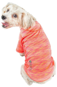 Pet Life ® Active 'Warf Speed' Heathered Ultra-Stretch Yoga Fitness Dog T-Shirt - BIG FRENCHIES