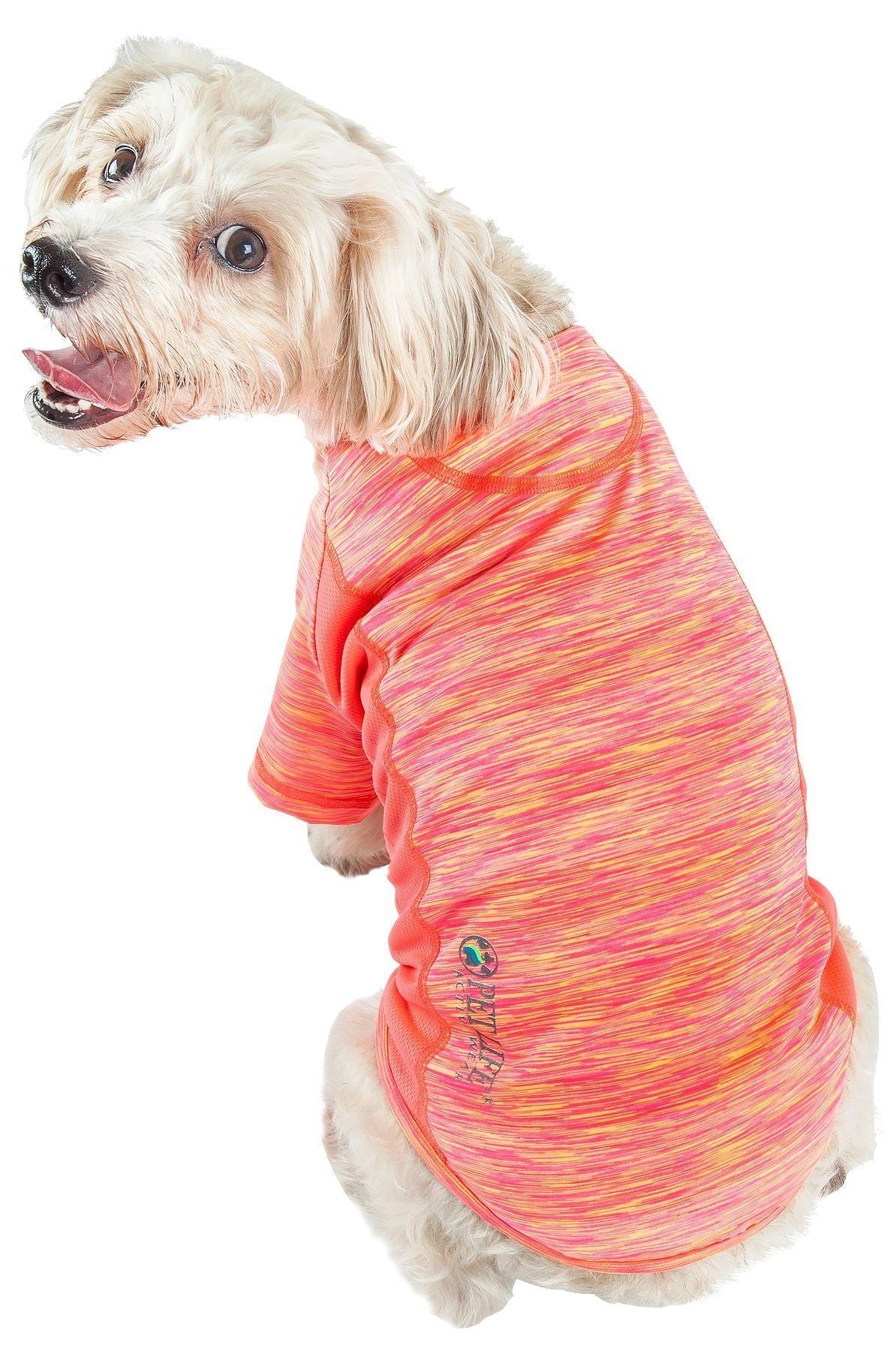 Pet Life ® Active 'Warf Speed' Heathered Ultra-Stretch Yoga Fitness Dog T-Shirt - BIG FRENCHIES