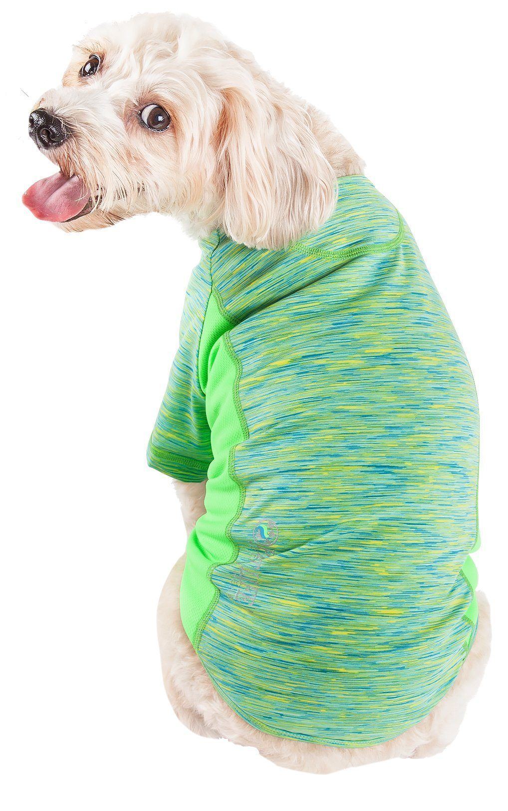 Pet Life ® Active 'Warf Speed' Heathered Ultra-Stretch Yoga Fitness Dog T-Shirt - BIG FRENCHIES