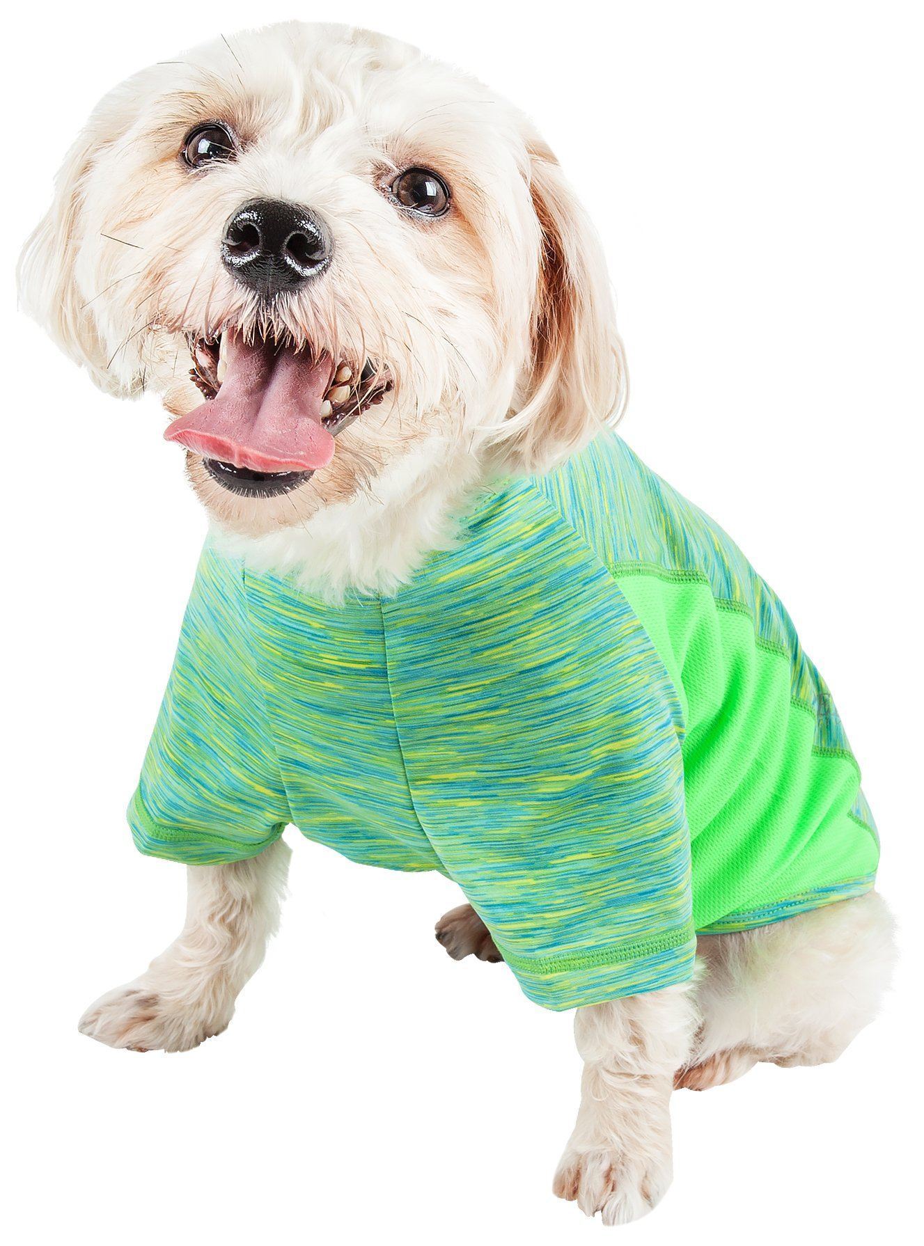 Pet Life ® Active 'Warf Speed' Heathered Ultra-Stretch Yoga Fitness Dog T-Shirt - BIG FRENCHIES