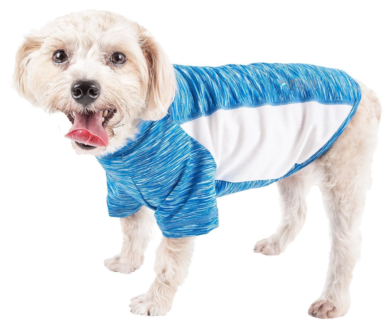 Pet Life ® Active 'Warf Speed' Heathered Ultra-Stretch Yoga Fitness Dog T-Shirt - BIG FRENCHIES