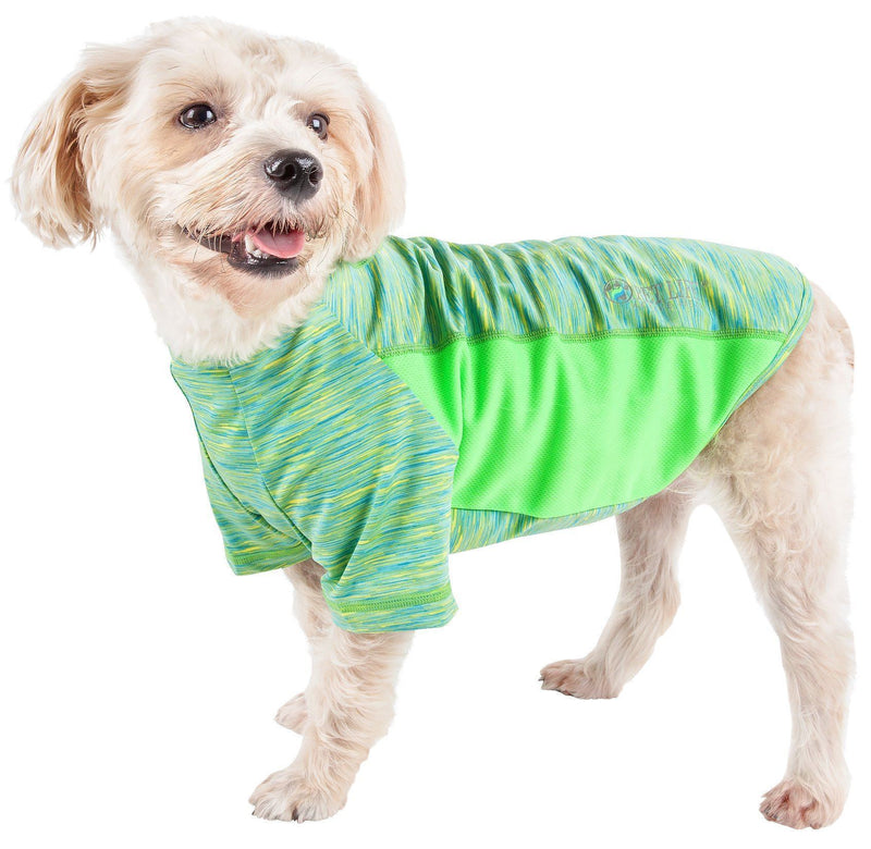 Pet Life ® Active 'Warf Speed' Heathered Ultra-Stretch Yoga Fitness Dog T-Shirt - BIG FRENCHIES