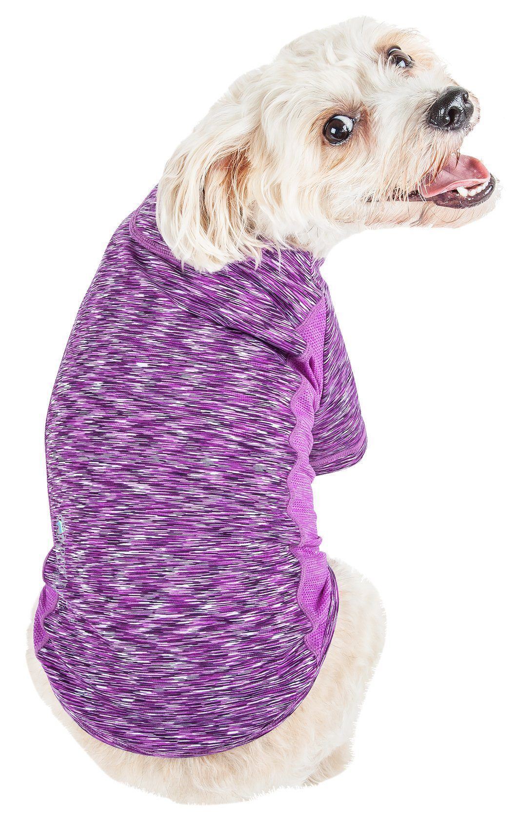 Pet Life ® Active 'Warf Speed' Heathered Ultra-Stretch Yoga Fitness Dog T-Shirt - BIG FRENCHIES