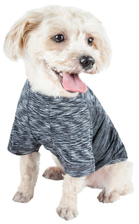 Pet Life ® Active 'Warf Speed' Heathered Ultra-Stretch Yoga Fitness Dog T-Shirt - BIG FRENCHIES