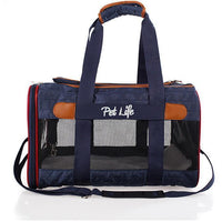 Pet Life ® 'Aero-Zoom' Airline Approved lightweight Wire Framed Folding Collapsible Fashion Pet Dog Carrier - BIG FRENCHIES