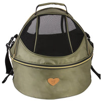 Pet Life ® 'Air-Venture' Dual-Zip Airline Approved Panoramic Circular Travel Pet Dog Carrier - BIG FRENCHIES