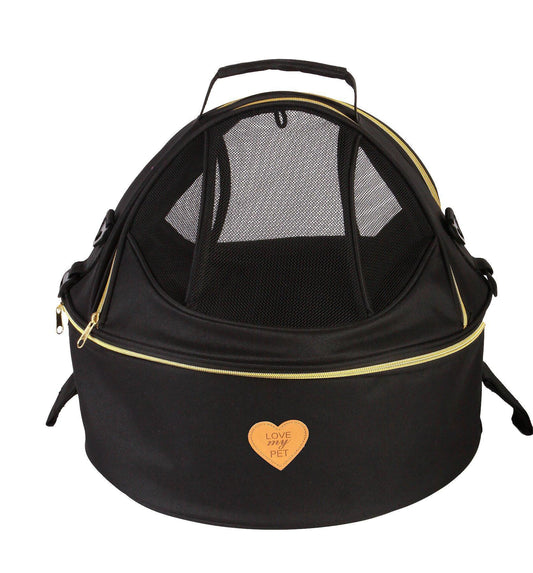 Pet Life ® 'Air-Venture' Dual-Zip Airline Approved Panoramic Circular Travel Pet Dog Carrier - BIG FRENCHIES