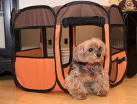 Pet Life ® 'All-Terrain' Lightweight Easy Folding Wire-Framed Collapsible Travel Pet Dog Playpen crate - BIG FRENCHIES