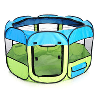 Pet Life ® 'All-Terrain' Lightweight Easy Folding Wire-Framed Collapsible Travel Pet Dog Playpen crate - BIG FRENCHIES