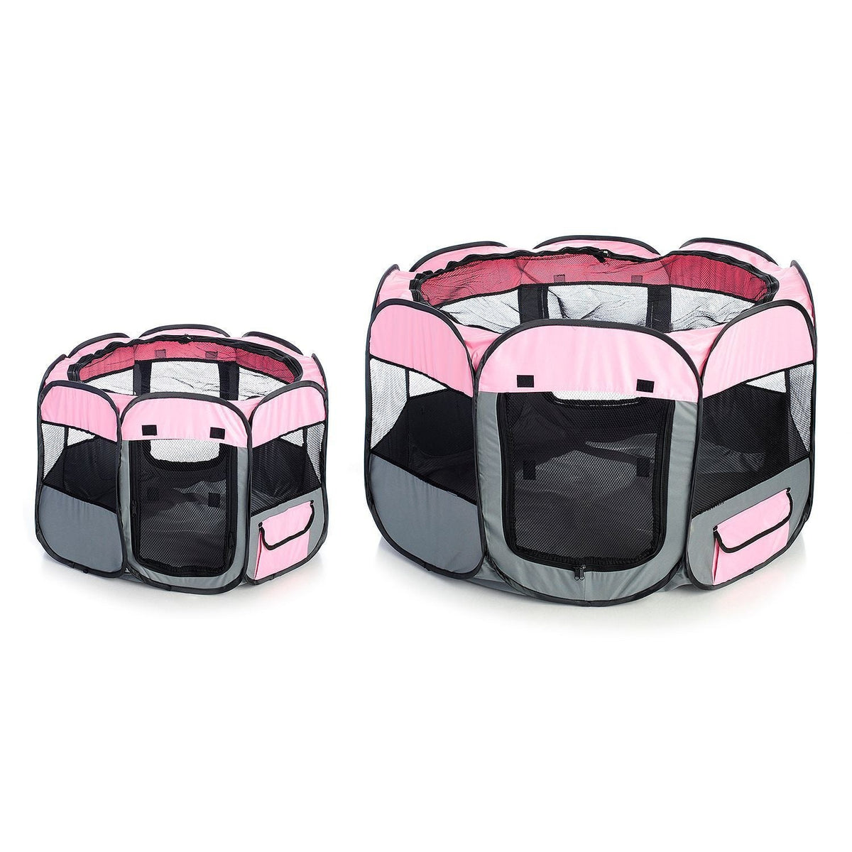 Pet Life ® 'All-Terrain' Lightweight Easy Folding Wire-Framed Collapsible Travel Pet Dog Playpen crate - BIG FRENCHIES