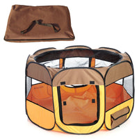 Pet Life ® 'All-Terrain' Lightweight Easy Folding Wire-Framed Collapsible Travel Pet Dog Playpen crate - BIG FRENCHIES