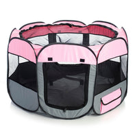 Pet Life ® 'All-Terrain' Lightweight Easy Folding Wire-Framed Collapsible Travel Pet Dog Playpen crate - BIG FRENCHIES