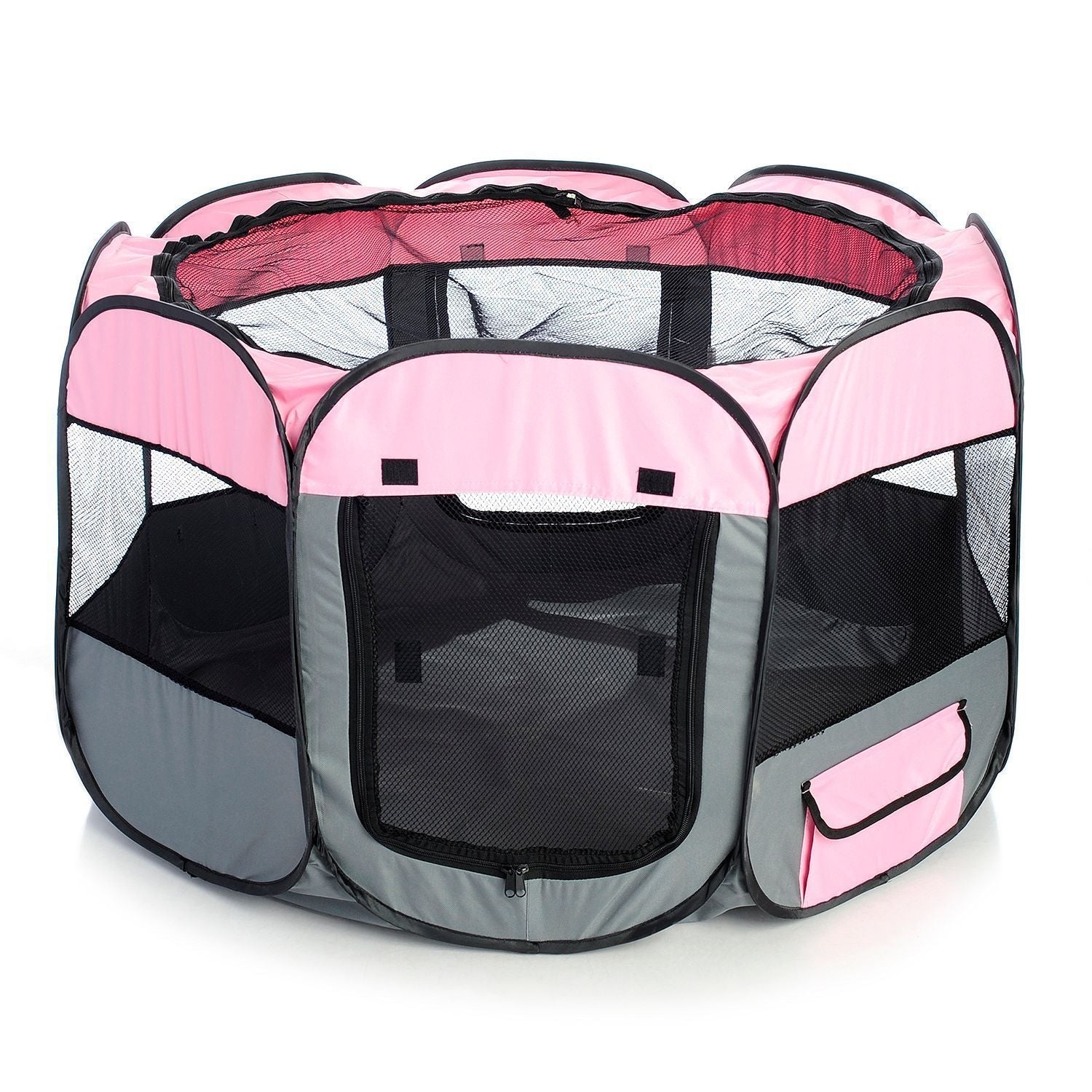 Pet Life ® 'All-Terrain' Lightweight Easy Folding Wire-Framed Collapsible Travel Pet Dog Playpen crate - BIG FRENCHIES