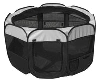 Pet Life ® 'All-Terrain' Lightweight Easy Folding Wire-Framed Collapsible Travel Pet Dog Playpen crate - BIG FRENCHIES