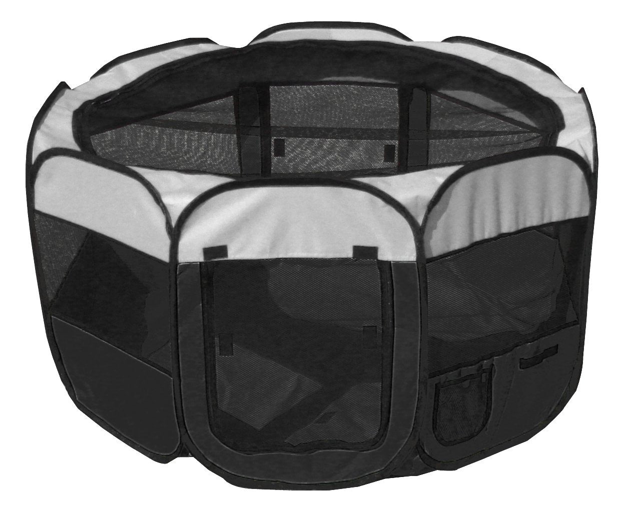 Pet Life ® 'All-Terrain' Lightweight Easy Folding Wire-Framed Collapsible Travel Pet Dog Playpen crate - BIG FRENCHIES