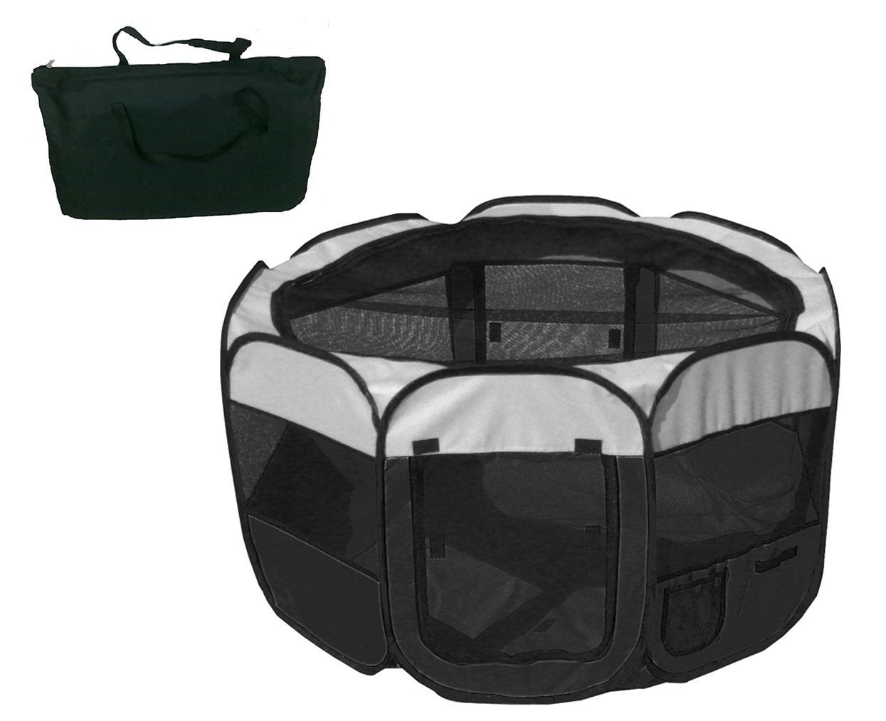 Pet Life ® 'All-Terrain' Lightweight Easy Folding Wire-Framed Collapsible Travel Pet Dog Playpen crate - BIG FRENCHIES