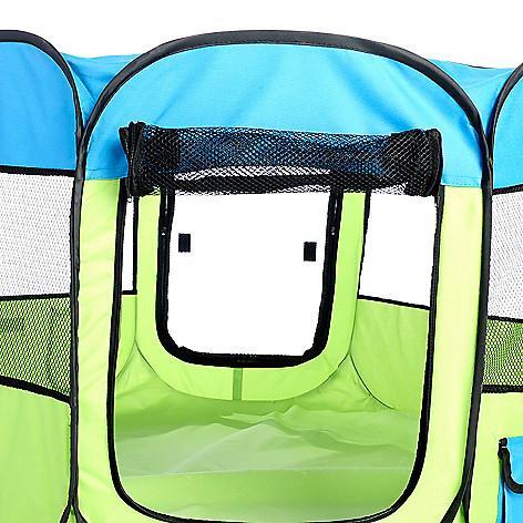 Pet Life ® 'All-Terrain' Lightweight Easy Folding Wire-Framed Collapsible Travel Pet Dog Playpen crate - BIG FRENCHIES