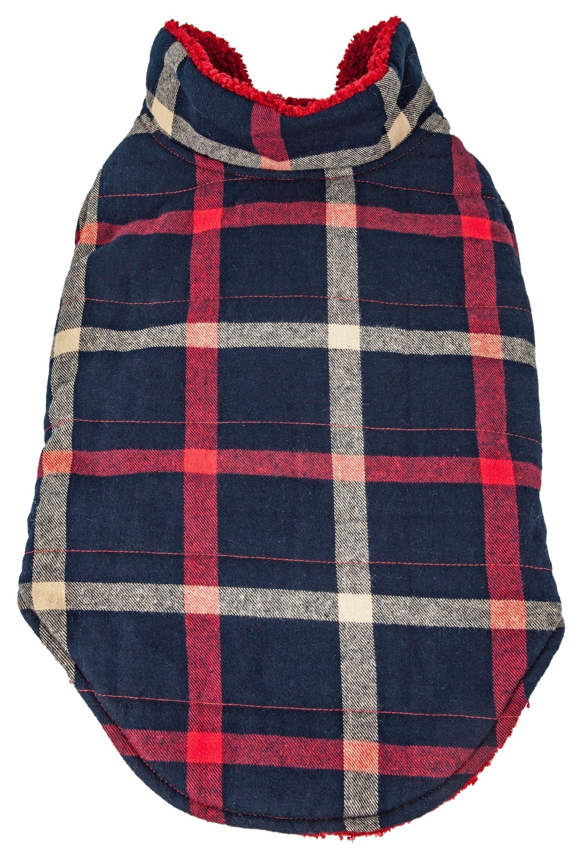Pet Life ® 'Allegiance' Classical Insulated Plaid Fashion Dog Jacket - BIG FRENCHIES
