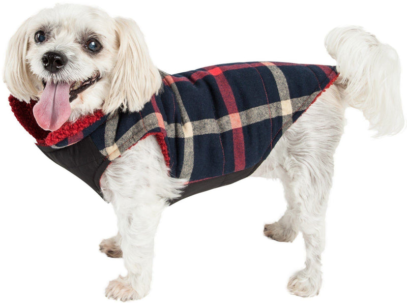 Pet Life ® 'Allegiance' Classical Insulated Plaid Fashion Dog Jacket - BIG FRENCHIES