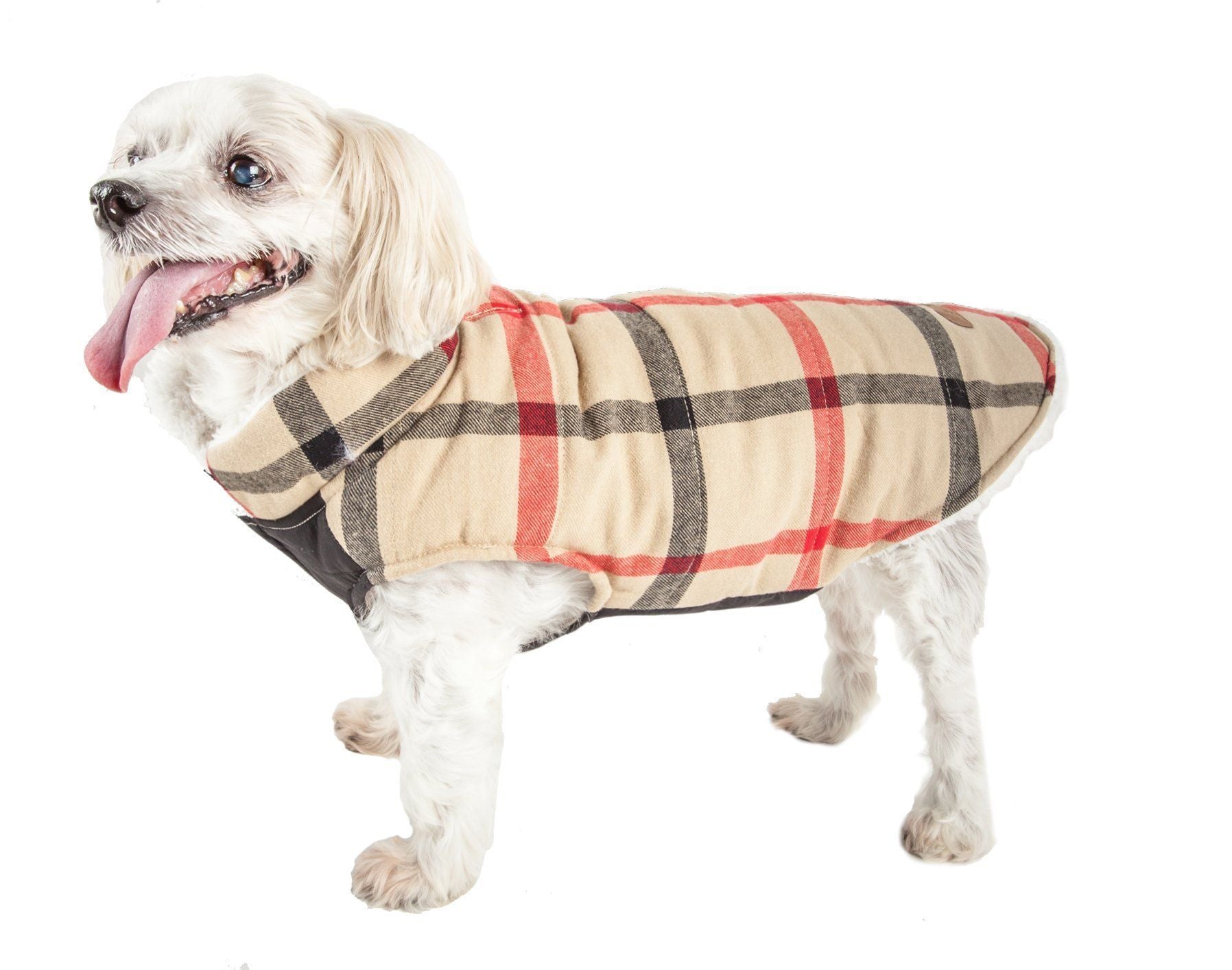 Pet Life ® 'Allegiance' Classical Insulated Plaid Fashion Dog Jacket - BIG FRENCHIES
