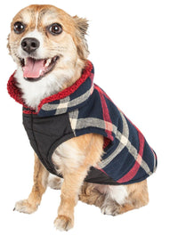 Pet Life ® 'Allegiance' Classical Insulated Plaid Fashion Dog Jacket - BIG FRENCHIES