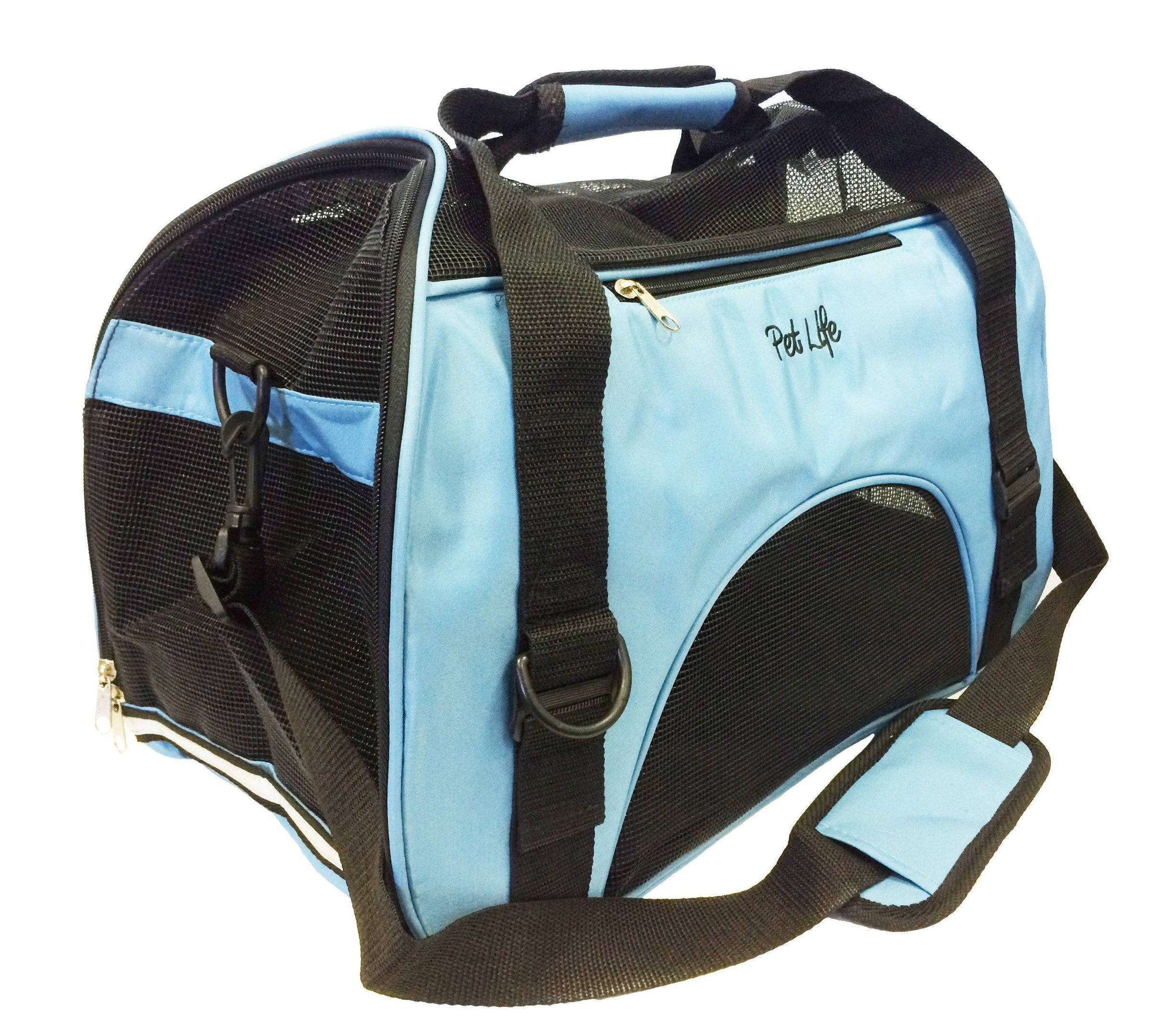 Pet Life ® 'Altitude Force' Airline Approved Sporty Zippered Folding Fashion Pet Dog Carrier - BIG FRENCHIES