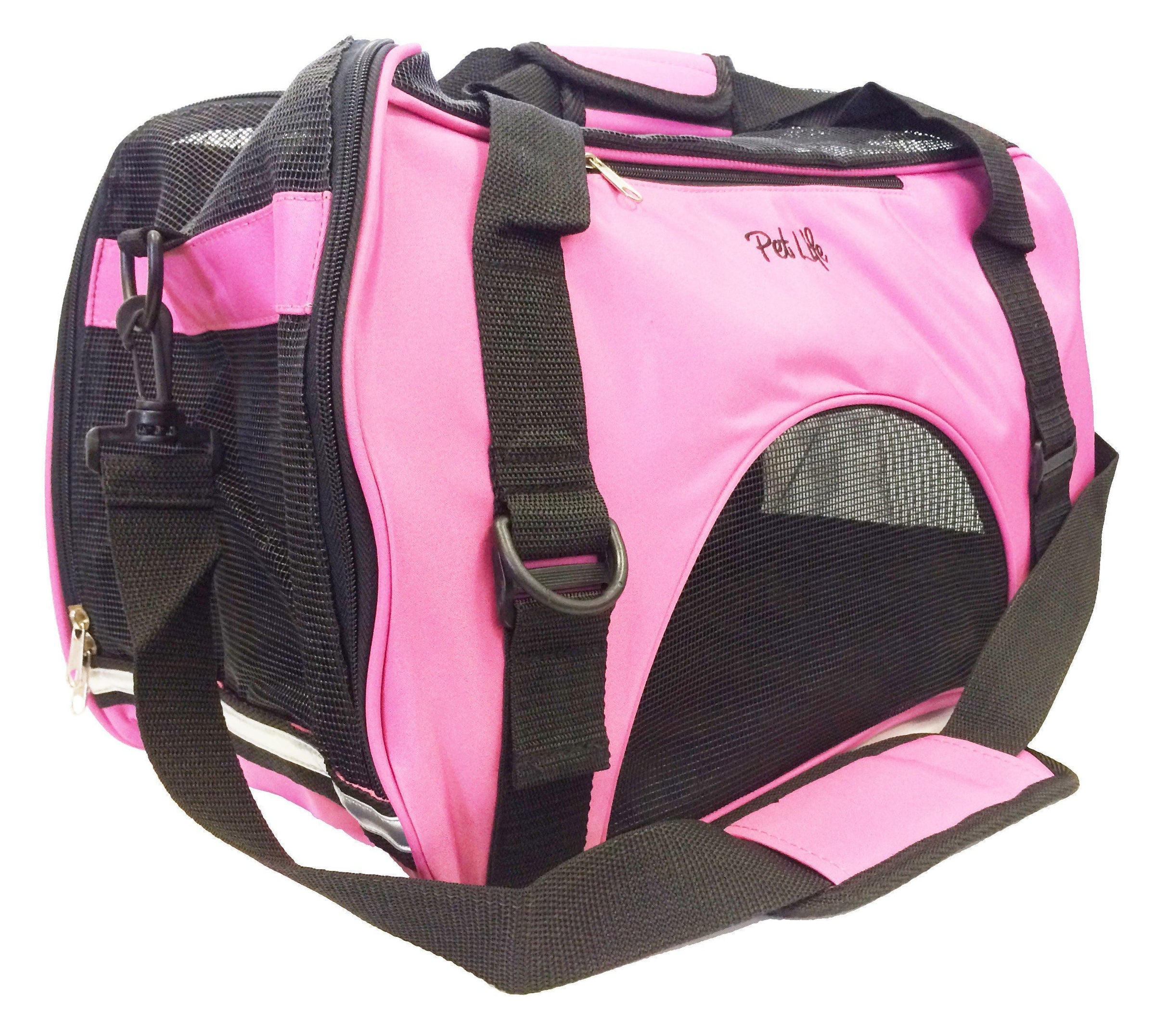 Pet Life ® 'Altitude Force' Airline Approved Sporty Zippered Folding Fashion Pet Dog Carrier - BIG FRENCHIES