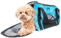 Pet Life ® 'Altitude Force' Airline Approved Sporty Zippered Folding Fashion Pet Dog Carrier - BIG FRENCHIES