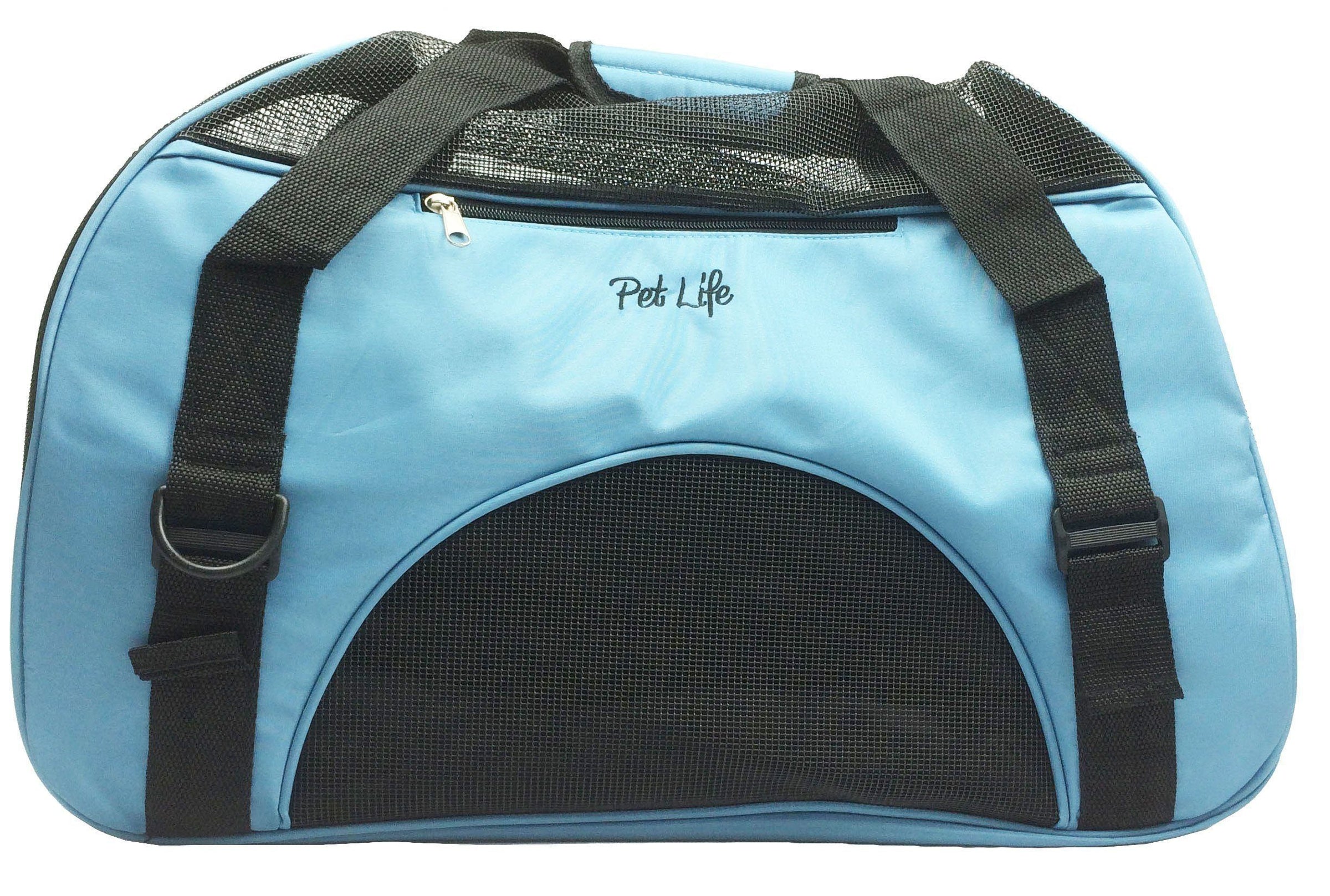 Pet Life ® 'Altitude Force' Airline Approved Sporty Zippered Folding Fashion Pet Dog Carrier - BIG FRENCHIES