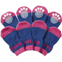 Pet Life ® Anti-Slip Rubberized Gripped Breathable Stretch Pet Dog Socks - Set of 4 - BIG FRENCHIES
