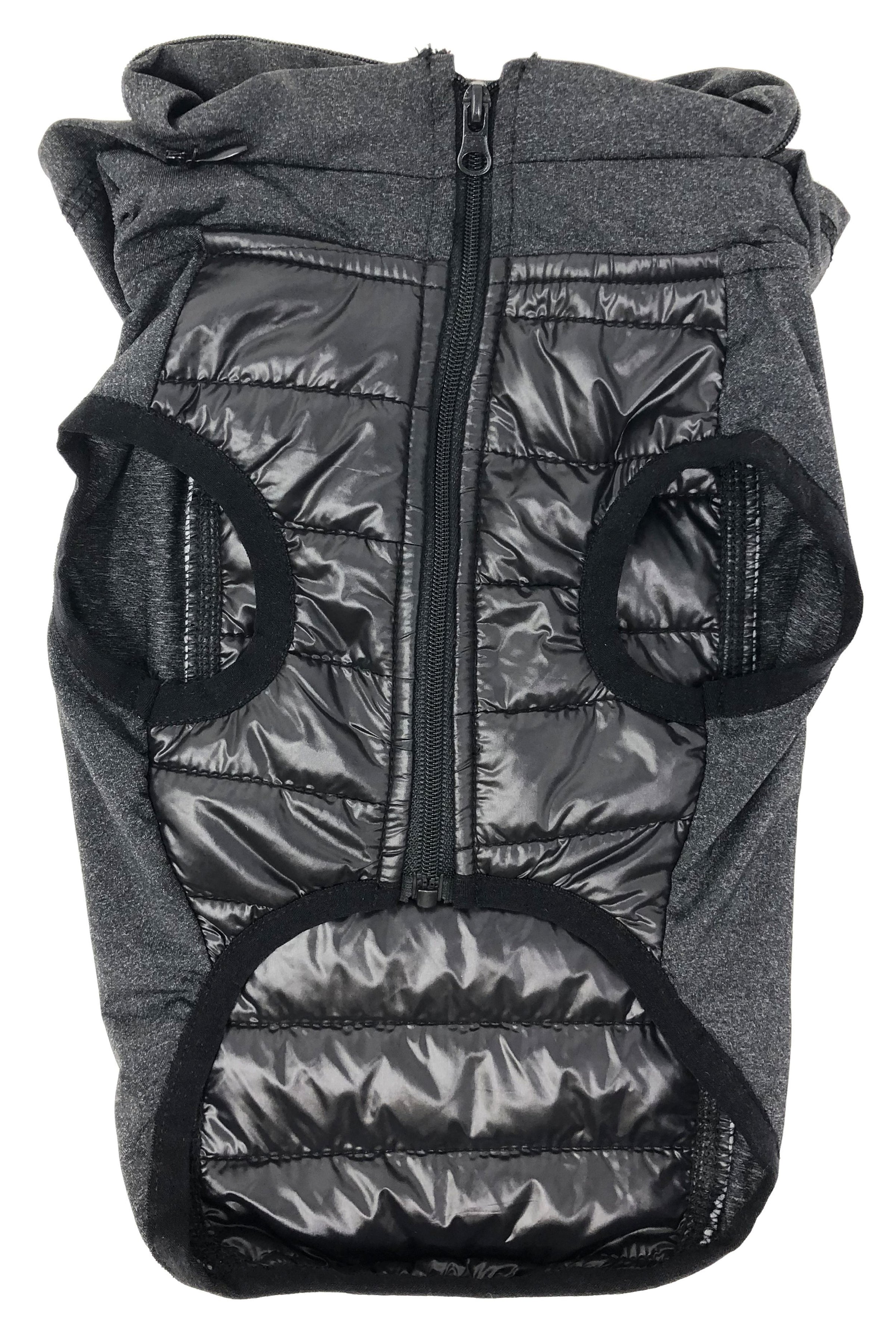 Pet Life ® 'Apex' Lightweight Hybrid 4-Season Stretch and Quick-Dry Dog Coat w/ Pop out Hood - BIG FRENCHIES