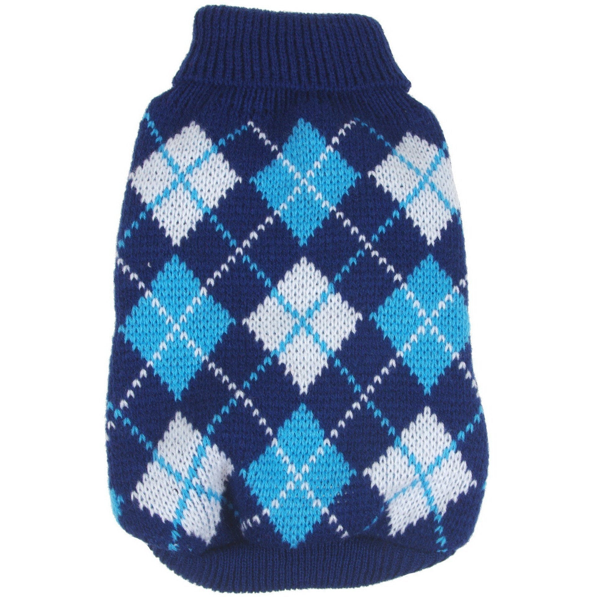 Pet Life ® 'Argyle Style' Ribbed Knitted Fashion Designer Dog Sweater - BIG FRENCHIES