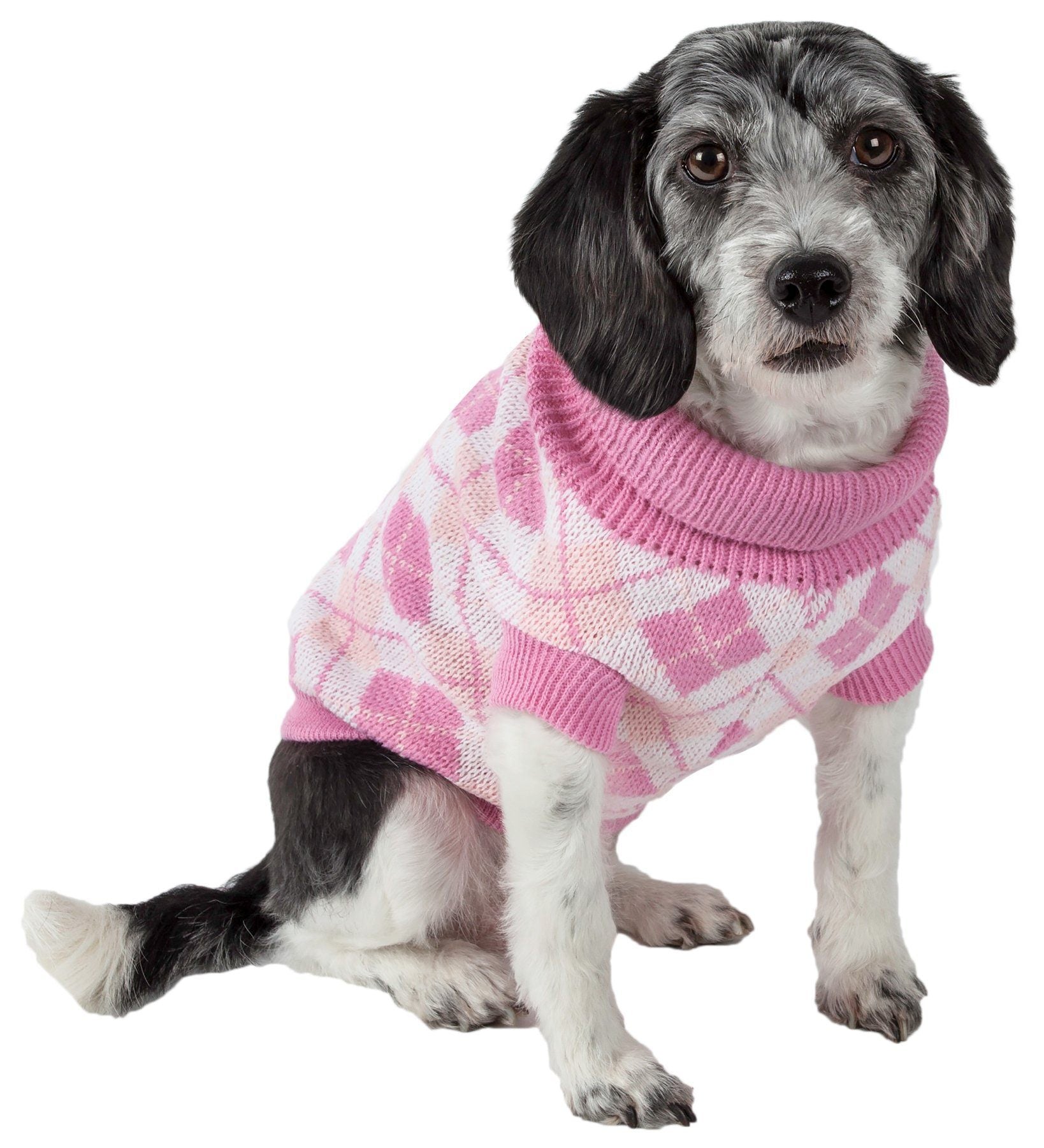 Pet Life ® 'Argyle Style' Ribbed Knitted Fashion Designer Dog Sweater - BIG FRENCHIES