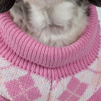 Pet Life ® 'Argyle Style' Ribbed Knitted Fashion Designer Dog Sweater - BIG FRENCHIES