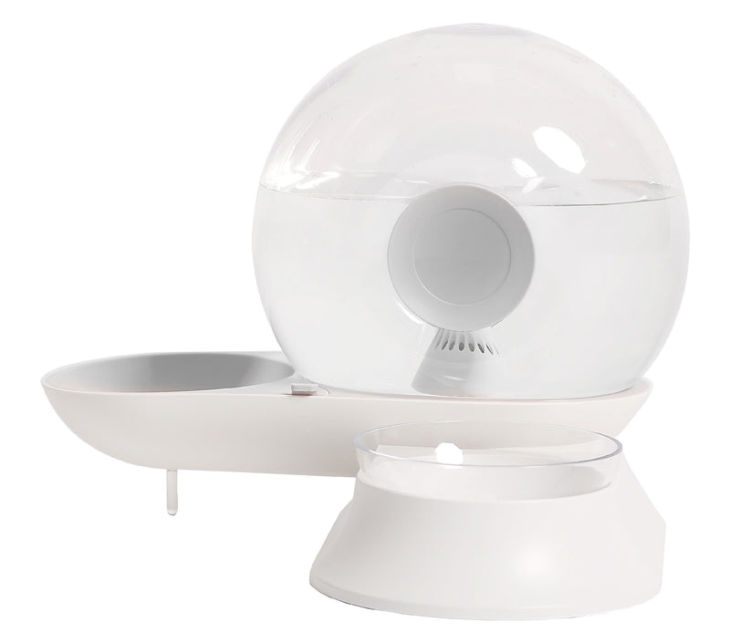 Pet Life ® 'Auto-Myst' Snail Shaped 2-in-1 Automated Gravity Pet Filtered Water Dispenser and Food Bowl - BIG FRENCHIES