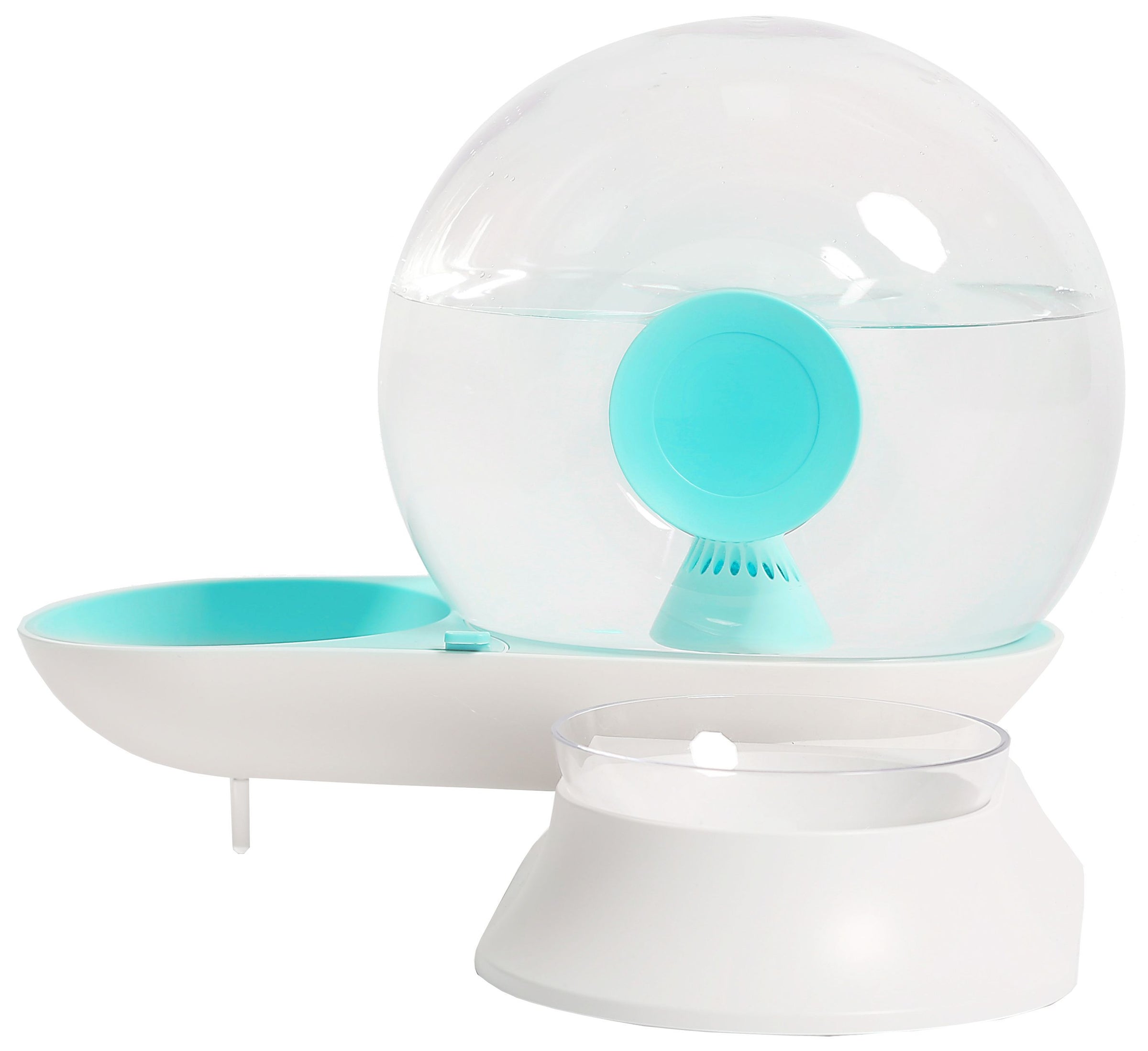 Pet Life ® 'Auto-Myst' Snail Shaped 2-in-1 Automated Gravity Pet Filtered Water Dispenser and Food Bowl - BIG FRENCHIES