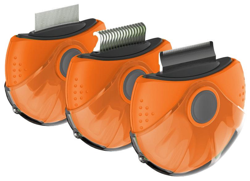 Pet Life ® 'Axler' Triple Rotating Rake Deshedder and Dematting Grooming Pet Comb - BIG FRENCHIES