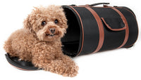 Pet Life ® 'Bark Avenue' Cylindrical Airline Approved Fashion Designer Posh Pet Dog Carrier - BIG FRENCHIES