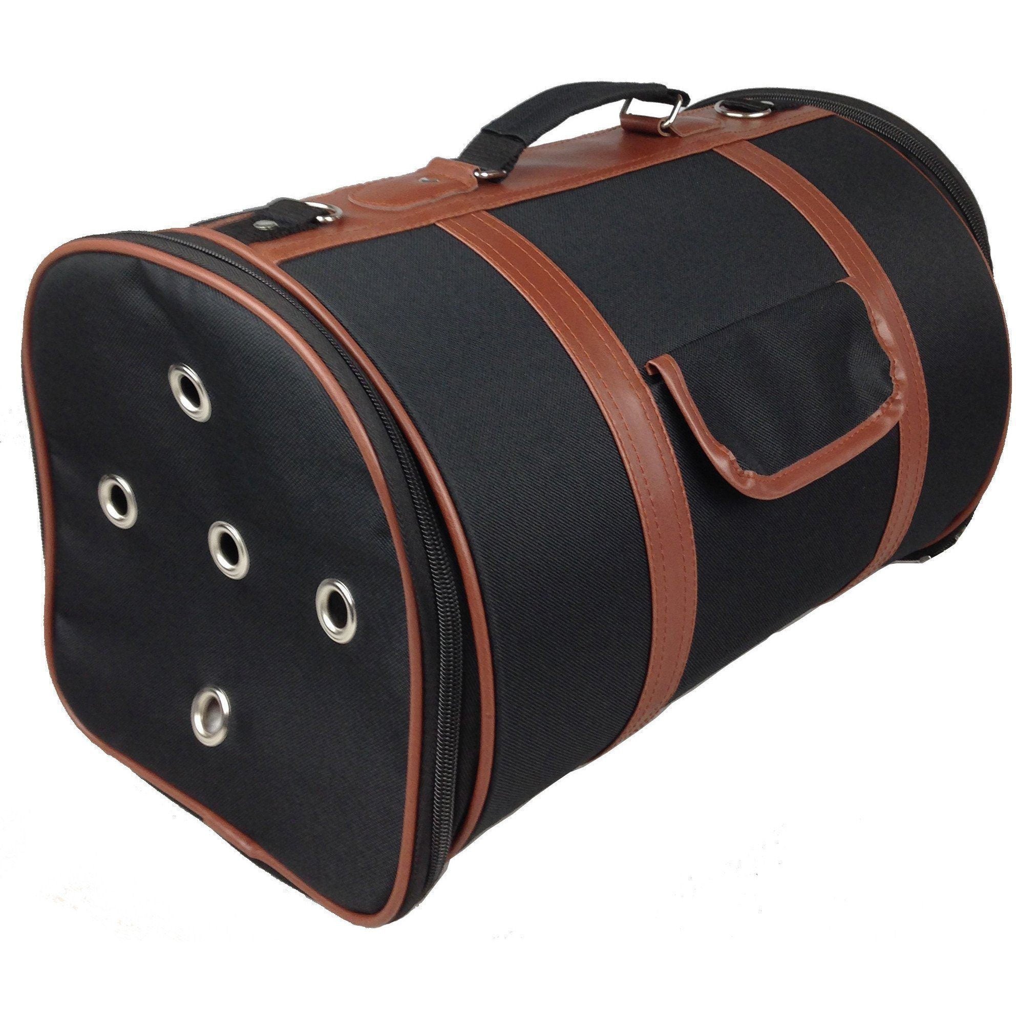 Pet Life ® 'Bark Avenue' Cylindrical Airline Approved Fashion Designer Posh Pet Dog Carrier - BIG FRENCHIES