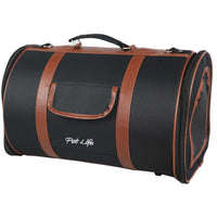 Pet Life ® 'Bark Avenue' Cylindrical Airline Approved Fashion Designer Posh Pet Dog Carrier - BIG FRENCHIES