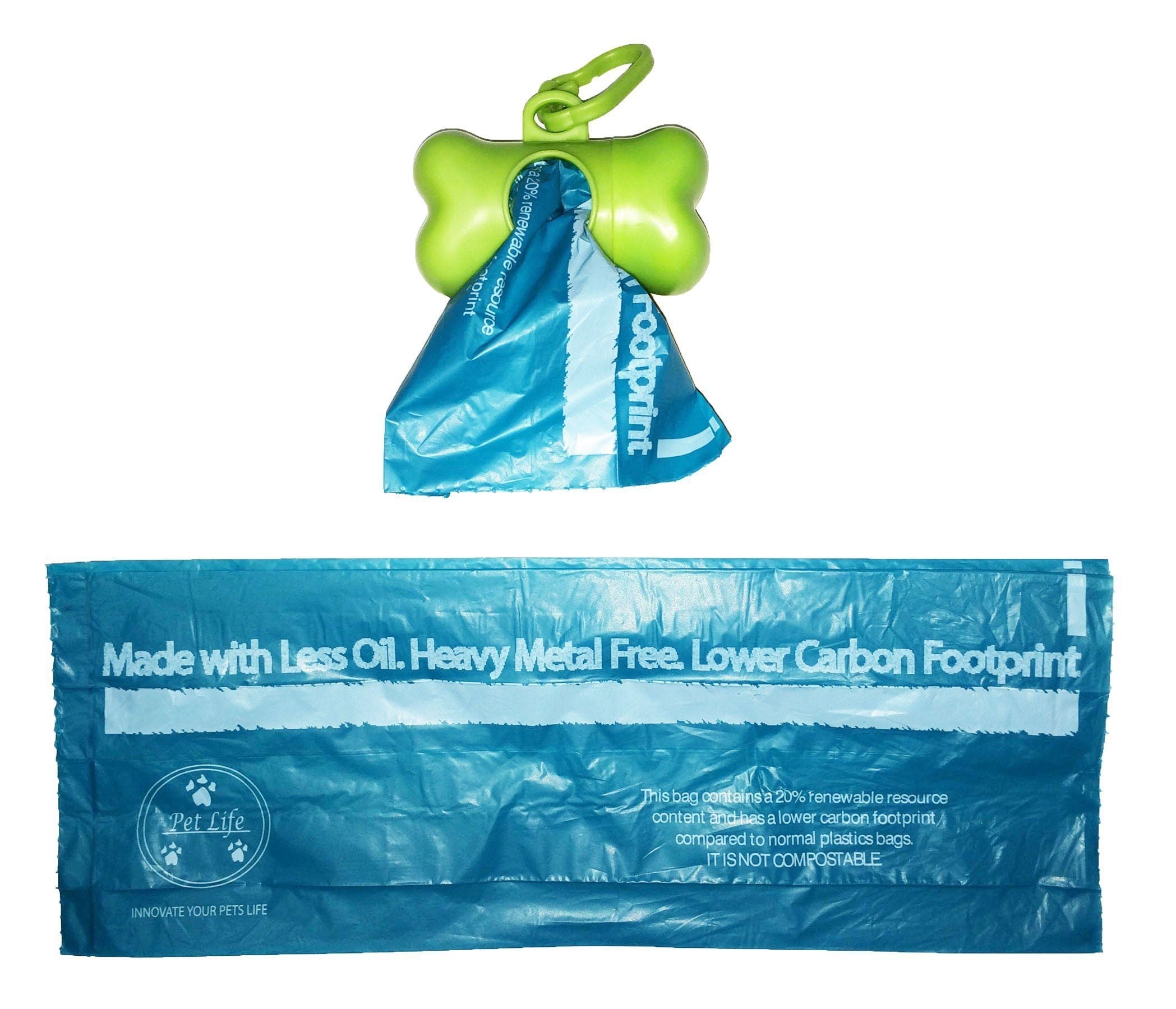 Pet Life ® 'Bio-Hybrid' 100% Recyclable Thermoplastic and Polyethylene Carbon Reduced Eco-Friendly Pet Cat Dog Waste Bags from Renewable Thermoplastic Starch - Dispenser and 2 Pack of Rolls - BIG FRENCHIES