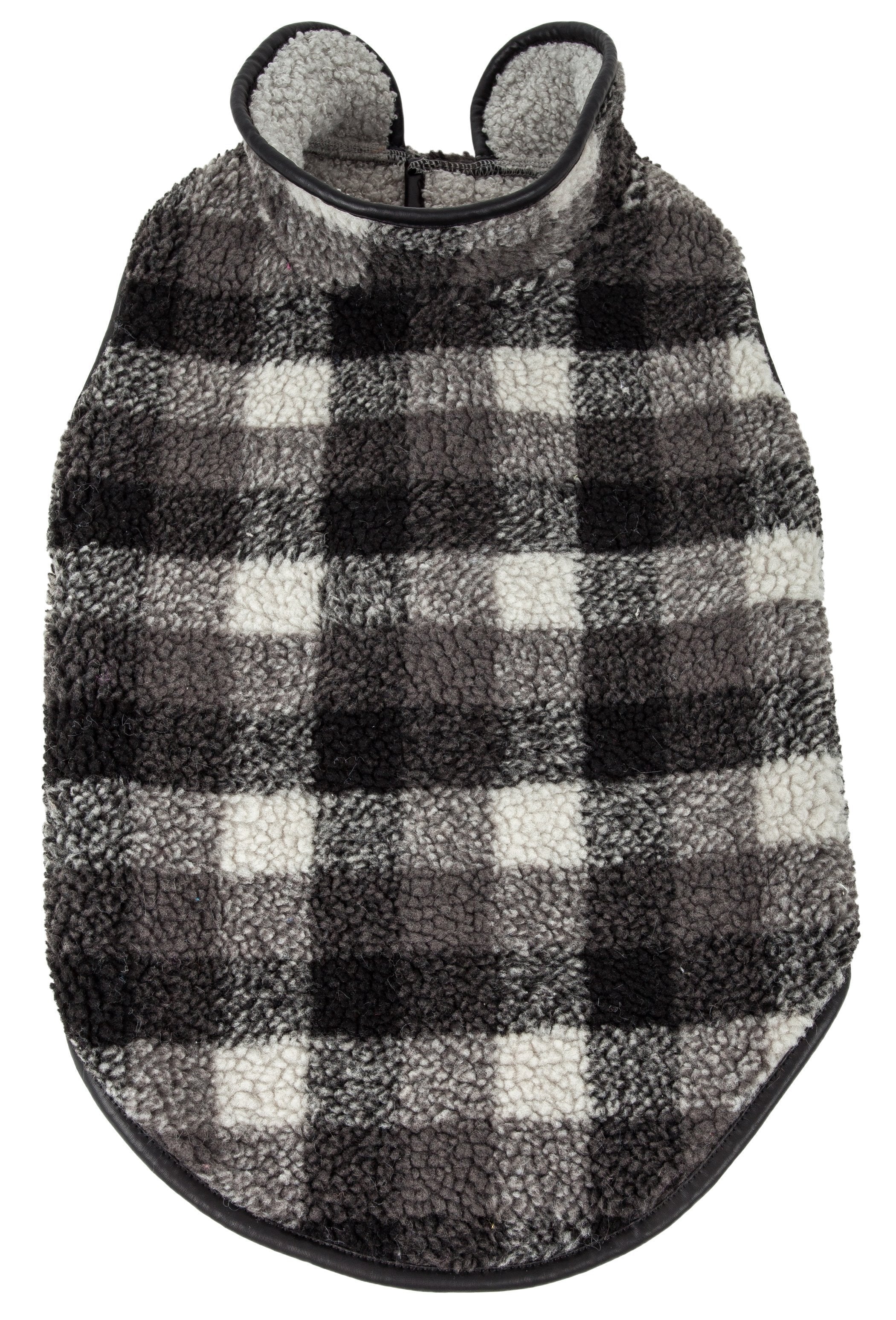 Pet Life ® 'Black Boxer' Classical Fashion Insulated Plaid Dog Coat - BIG FRENCHIES