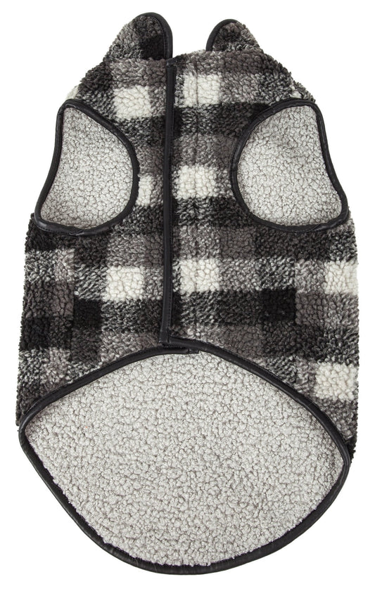 Pet Life ® 'Black Boxer' Classical Fashion Insulated Plaid Dog Coat - BIG FRENCHIES